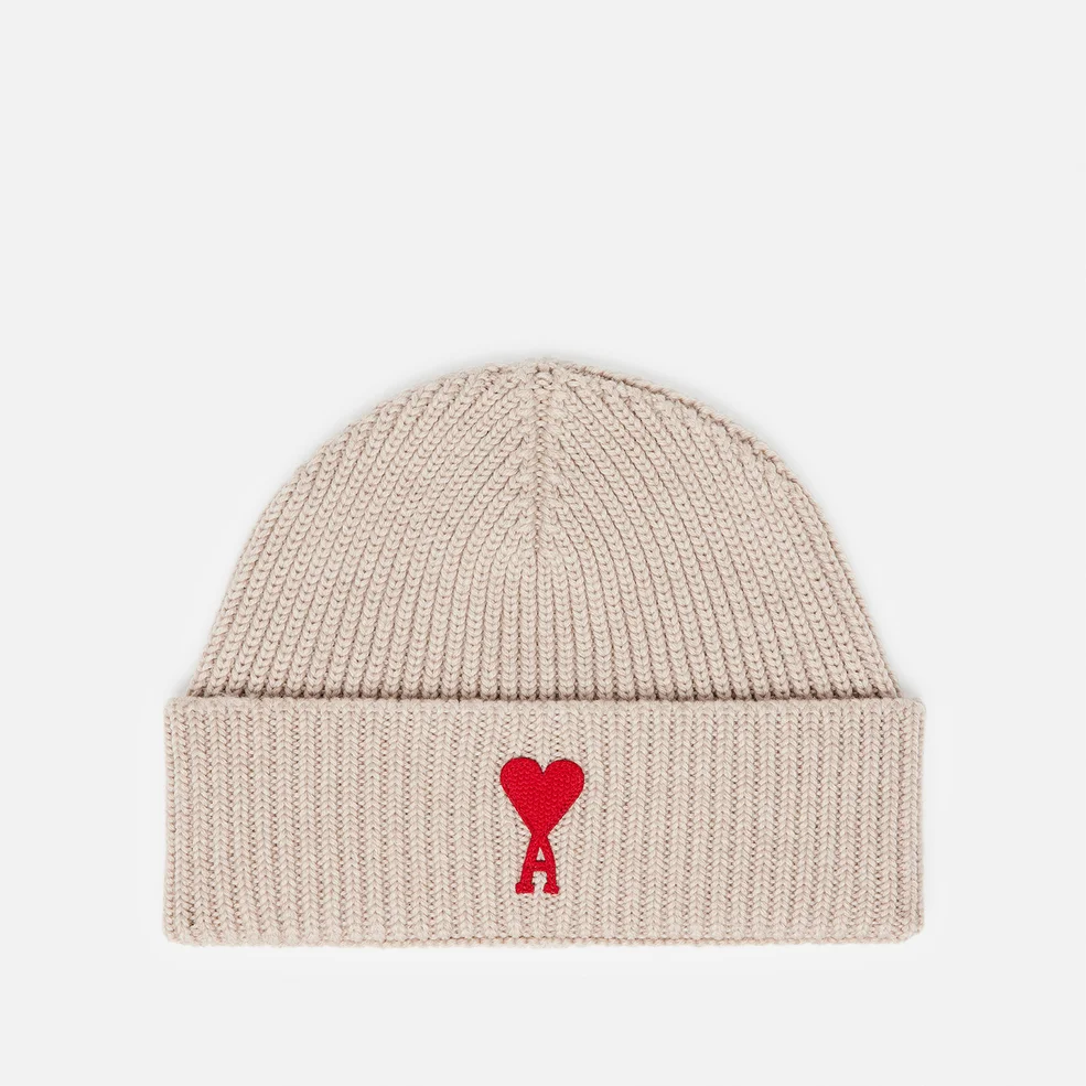 AMI Adc Ribbed Beanie - Wool Champagne Image 1
