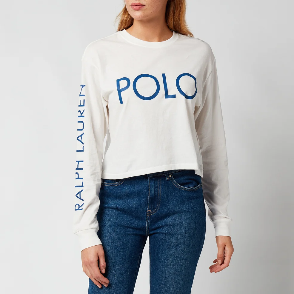 Polo Ralph Lauren Women's Logo Sleeve Logo T-Shirt - Deckwash White Image 1
