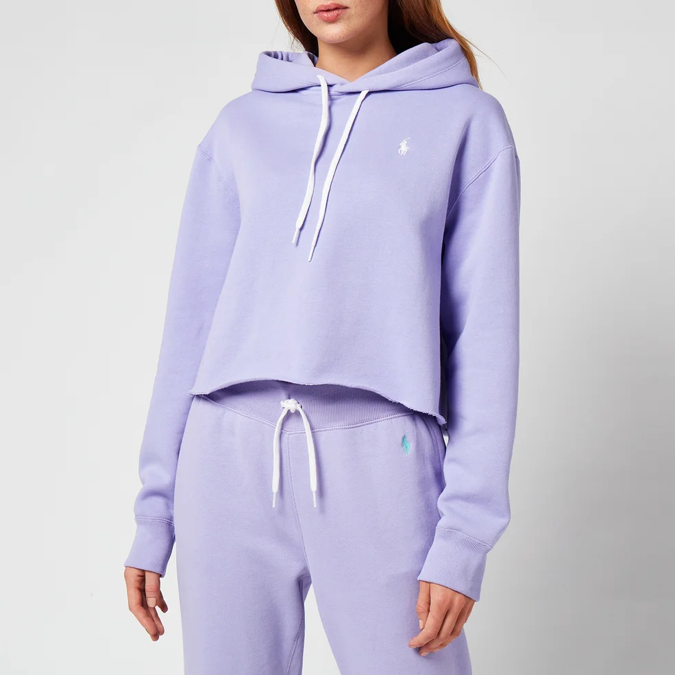 Polo Ralph Lauren Women's Cropped Hooded Sweatshirt - Cruise Lavender Image 1
