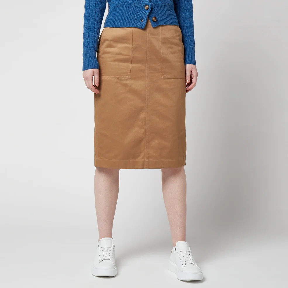 Polo Ralph Lauren Women's Military Midi Skirt - Dark Beige Image 1