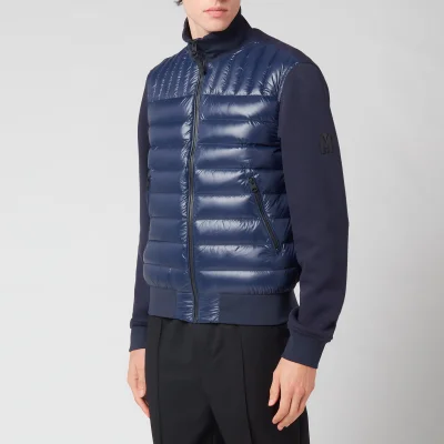 Mackage Men's Collin Bomber Jacket With Quilted Down Front Body - Navy