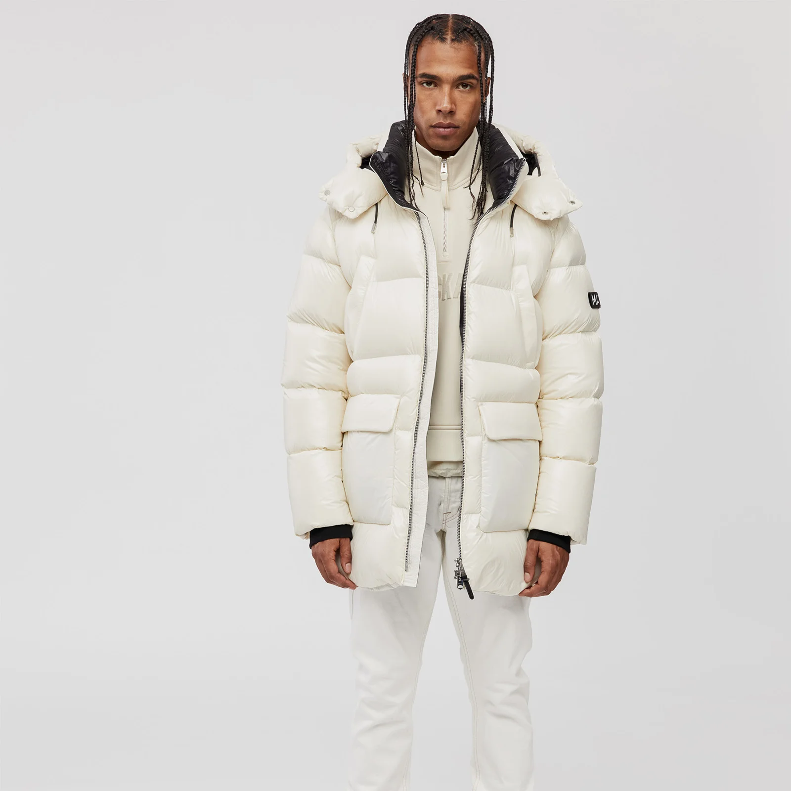 Mackage Men's Kendrick Down Puffer with Removable Hood - Cream Image 1