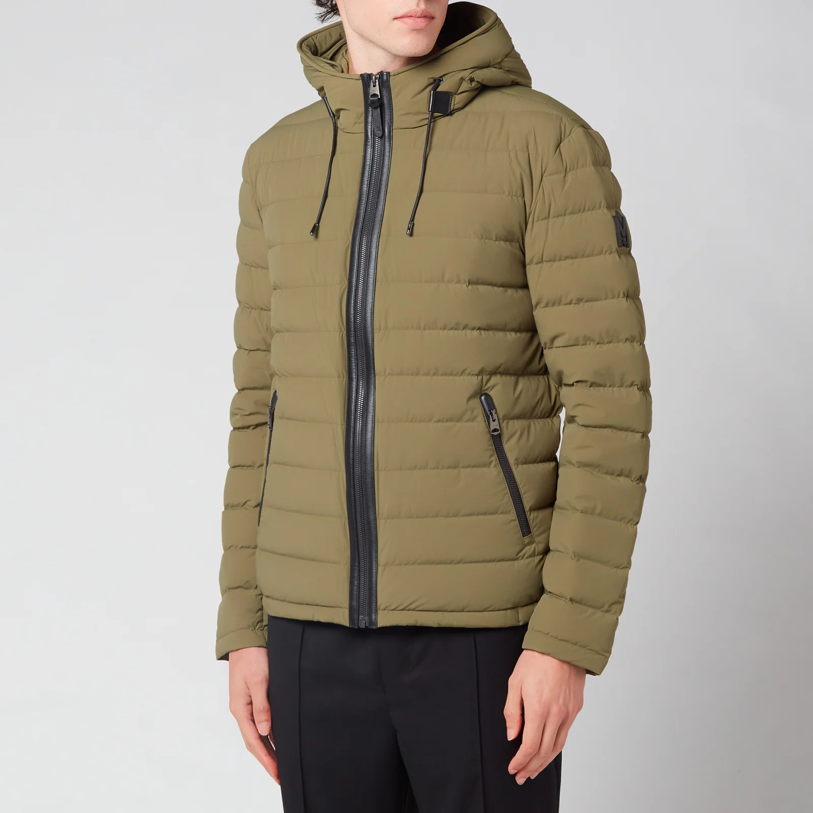 Mackage Men's Mike Stretch Lightweight Down Jacket With Hood - Olive Image 1