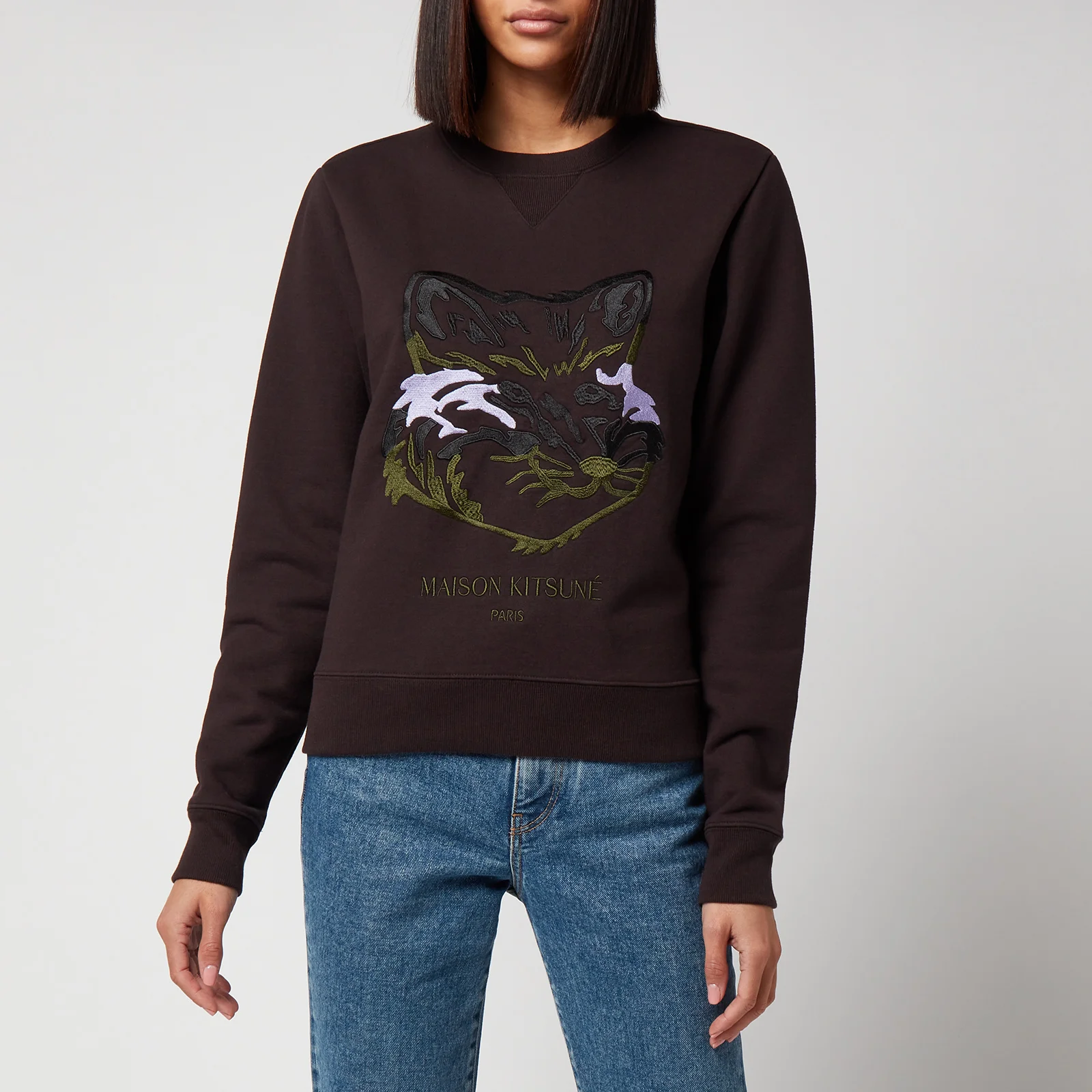 Maison Kitsuné Women's Big Fox Embroidery Regular Sweatshirt - Chocolate Image 1