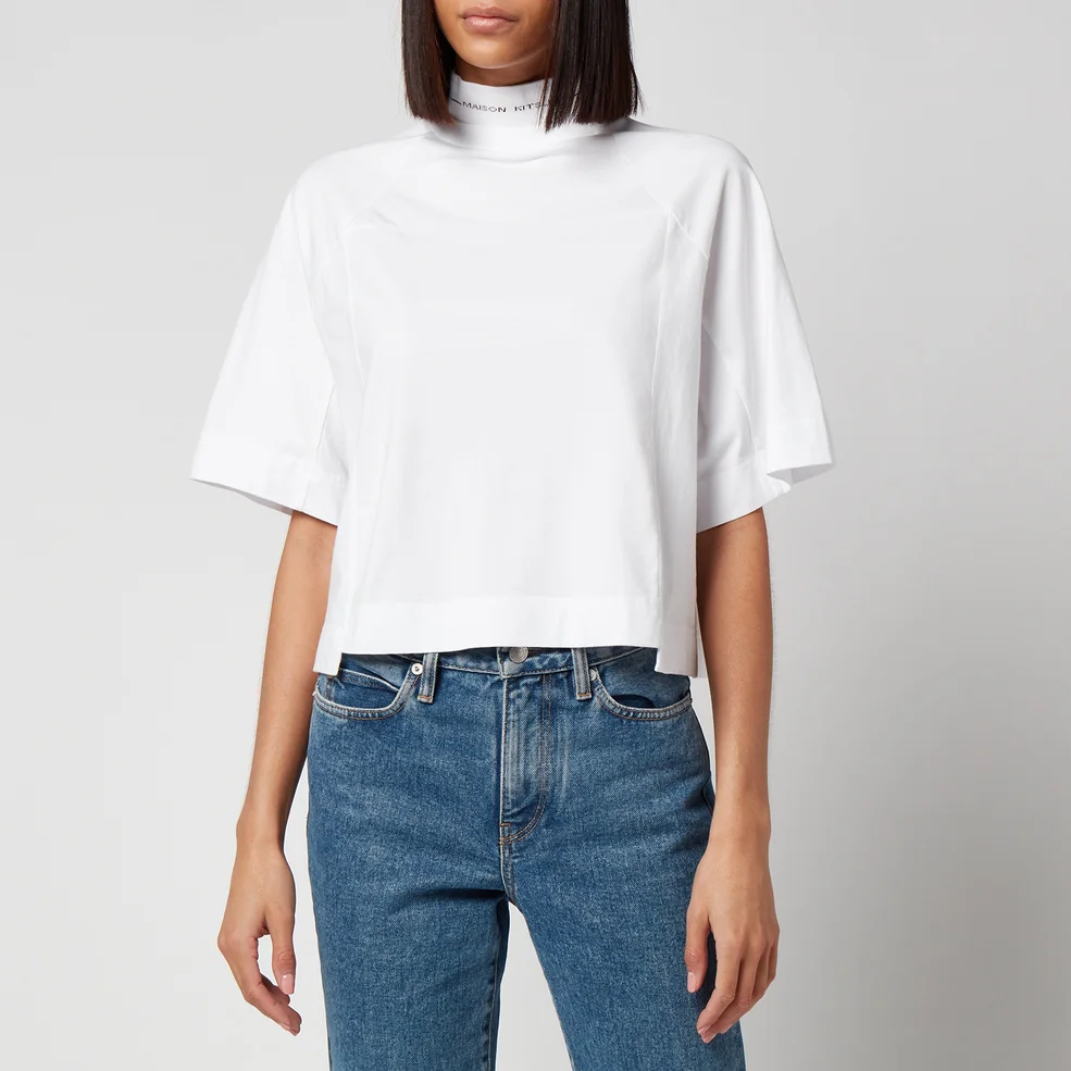 Maison Kitsuné Women's Cropped T-Shirt - White Image 1
