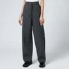 AMI Women's Paris Embroidered Pleated Wool Trousers - Heather Grey - Image 1