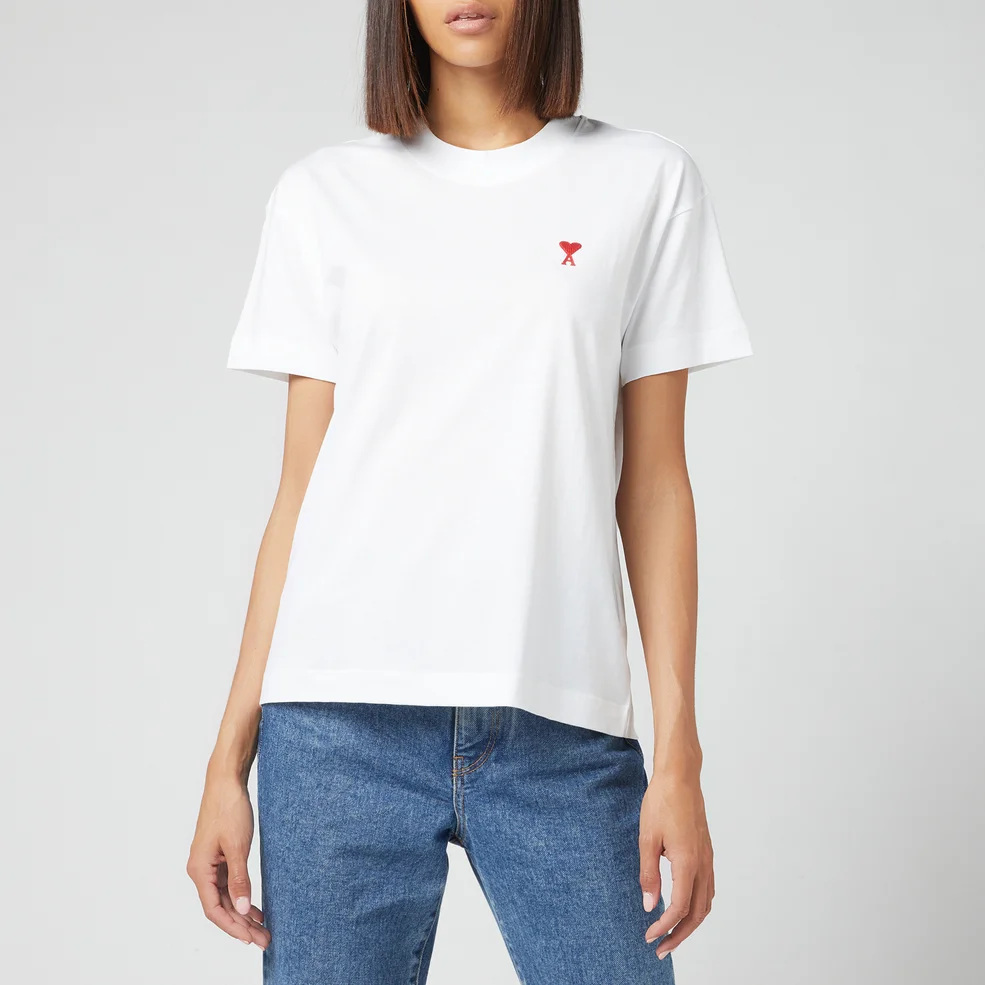 AMI Women's De Coeur T Shirt - White Image 1