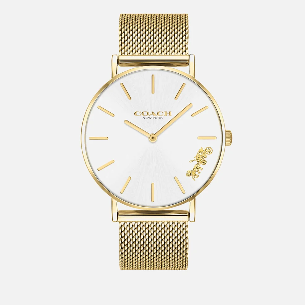 Coach Women's Perry Mesh Strap Watch - Gold Image 1