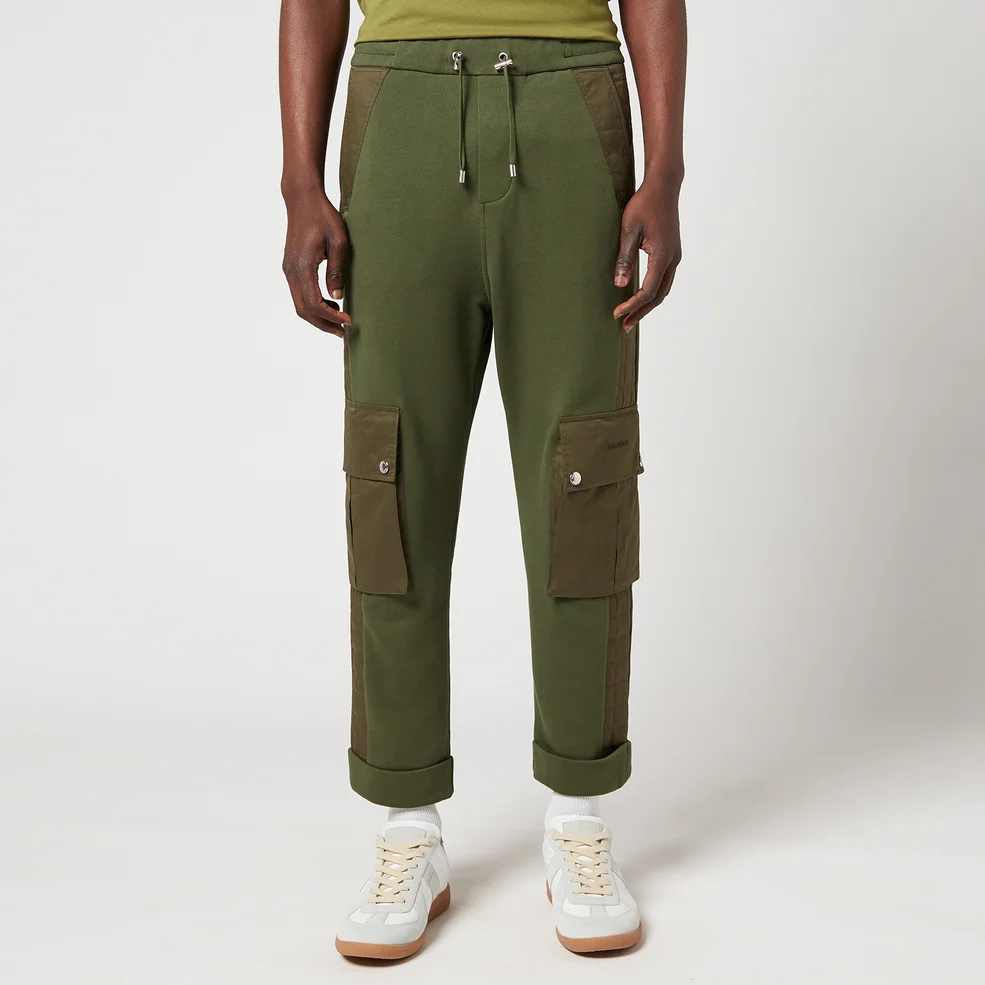 Balmain Men's Cargo Sweatpants - Khaki Image 1