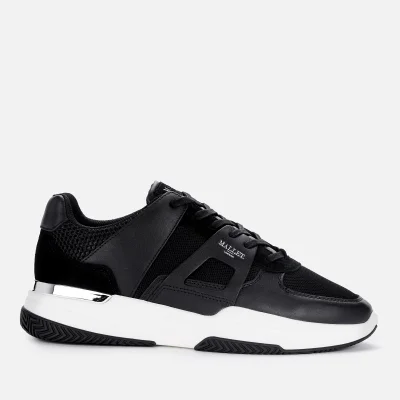 MALLET Men's Marquess Leather Running Style Trainers - Black