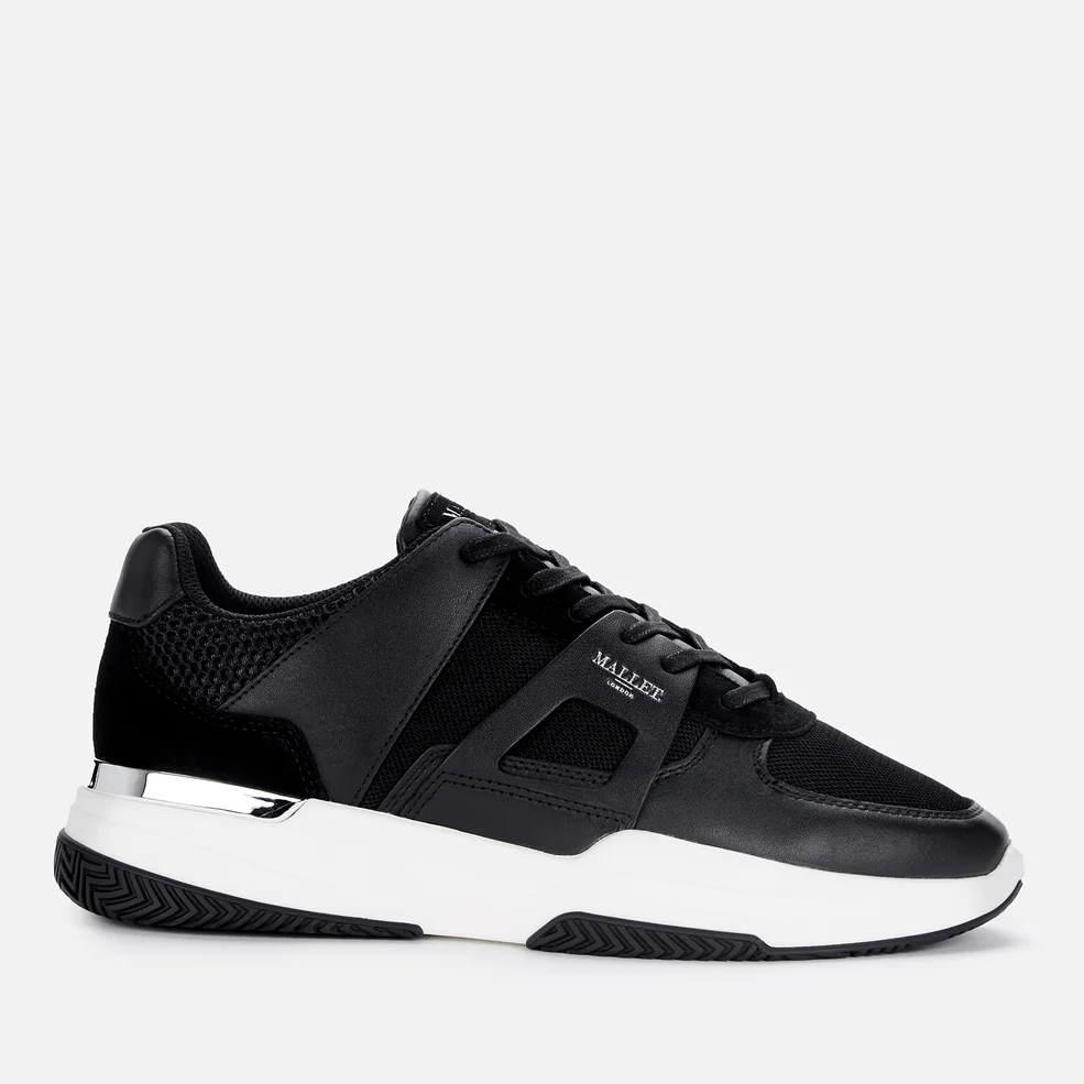MALLET Men's Marquess Leather Running Style Trainers - Black Image 1