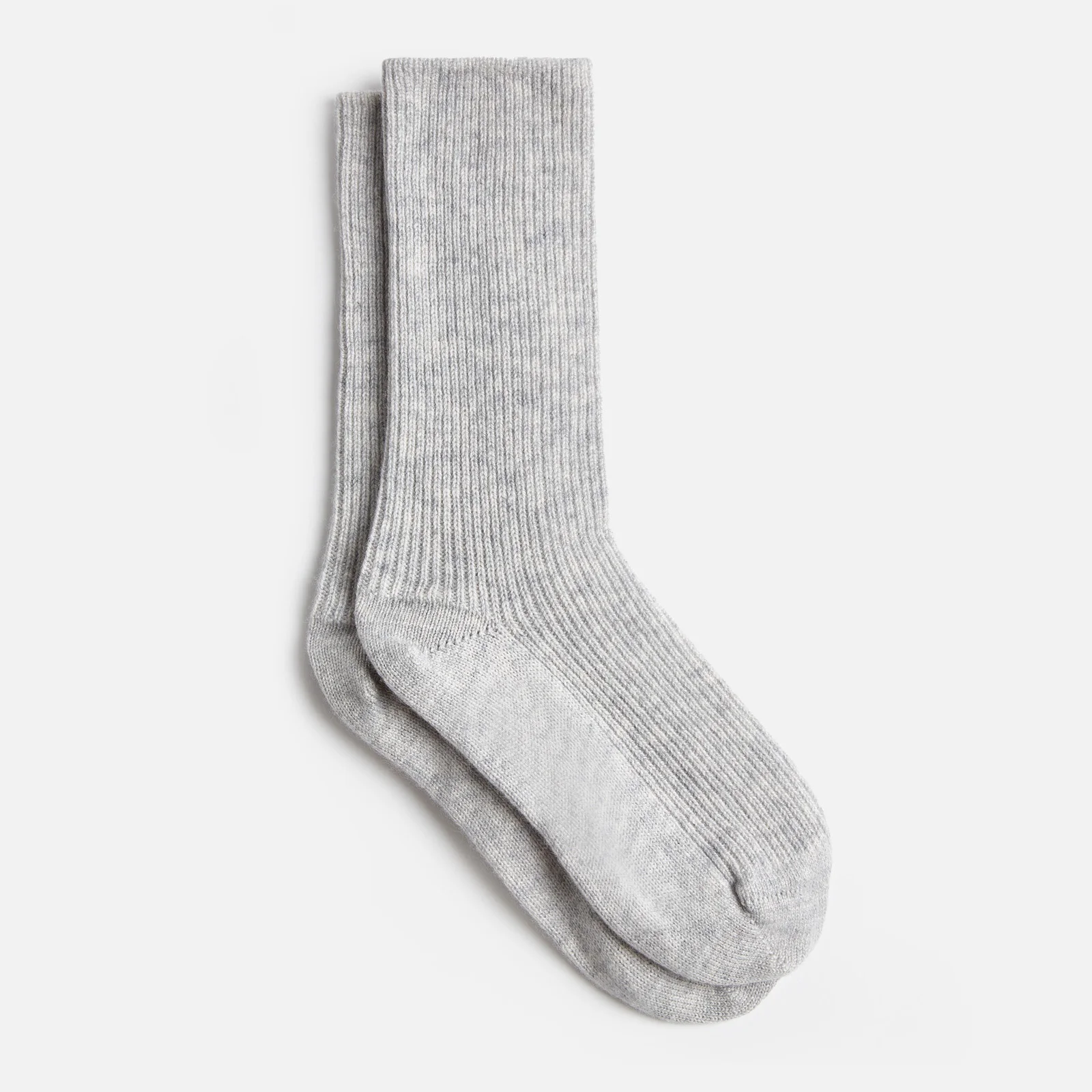 ESPA Home Cashmere Ribbed Knit Socks - Silver Image 1