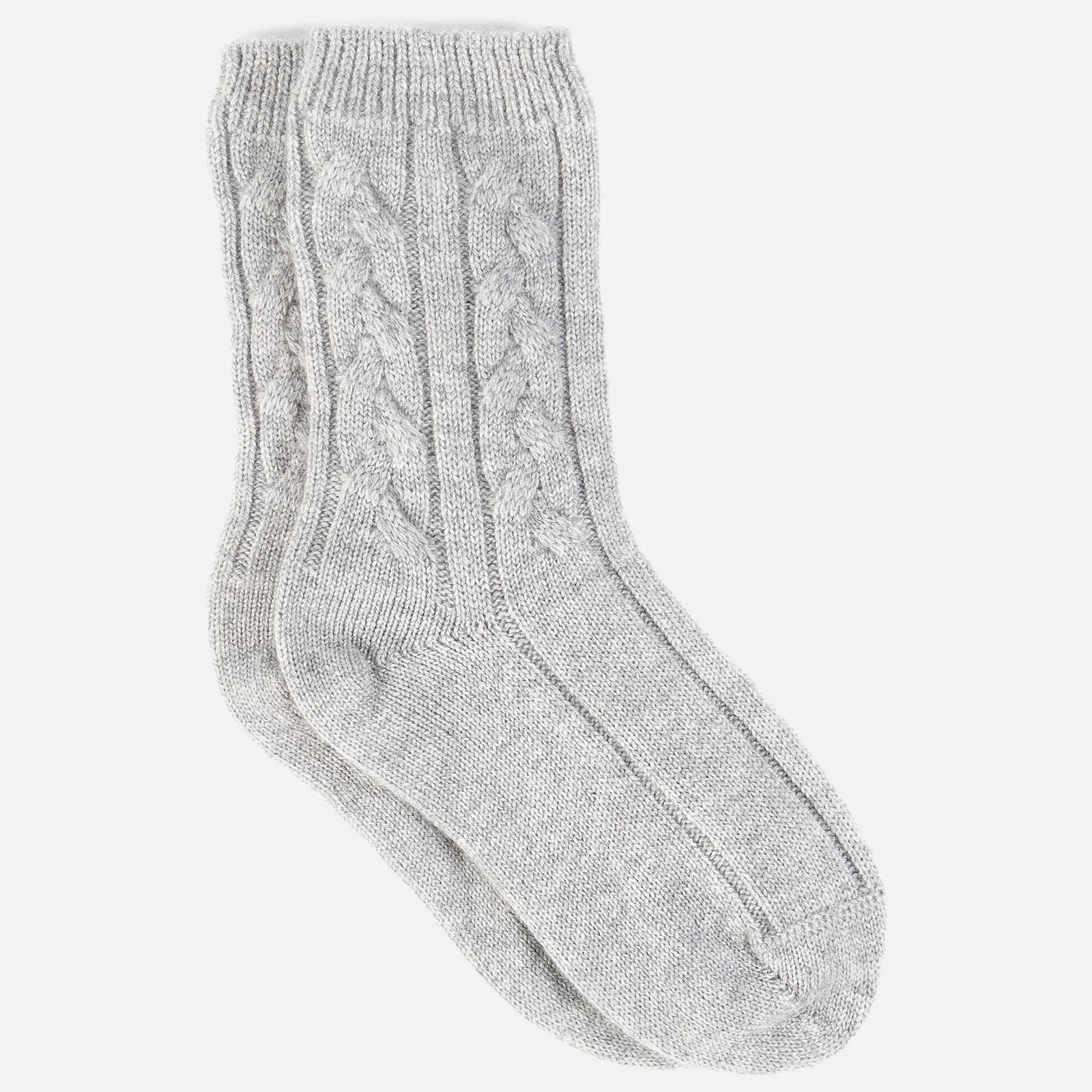 ESPA Cashmere Cable Knit Socks - Grey Image 1
