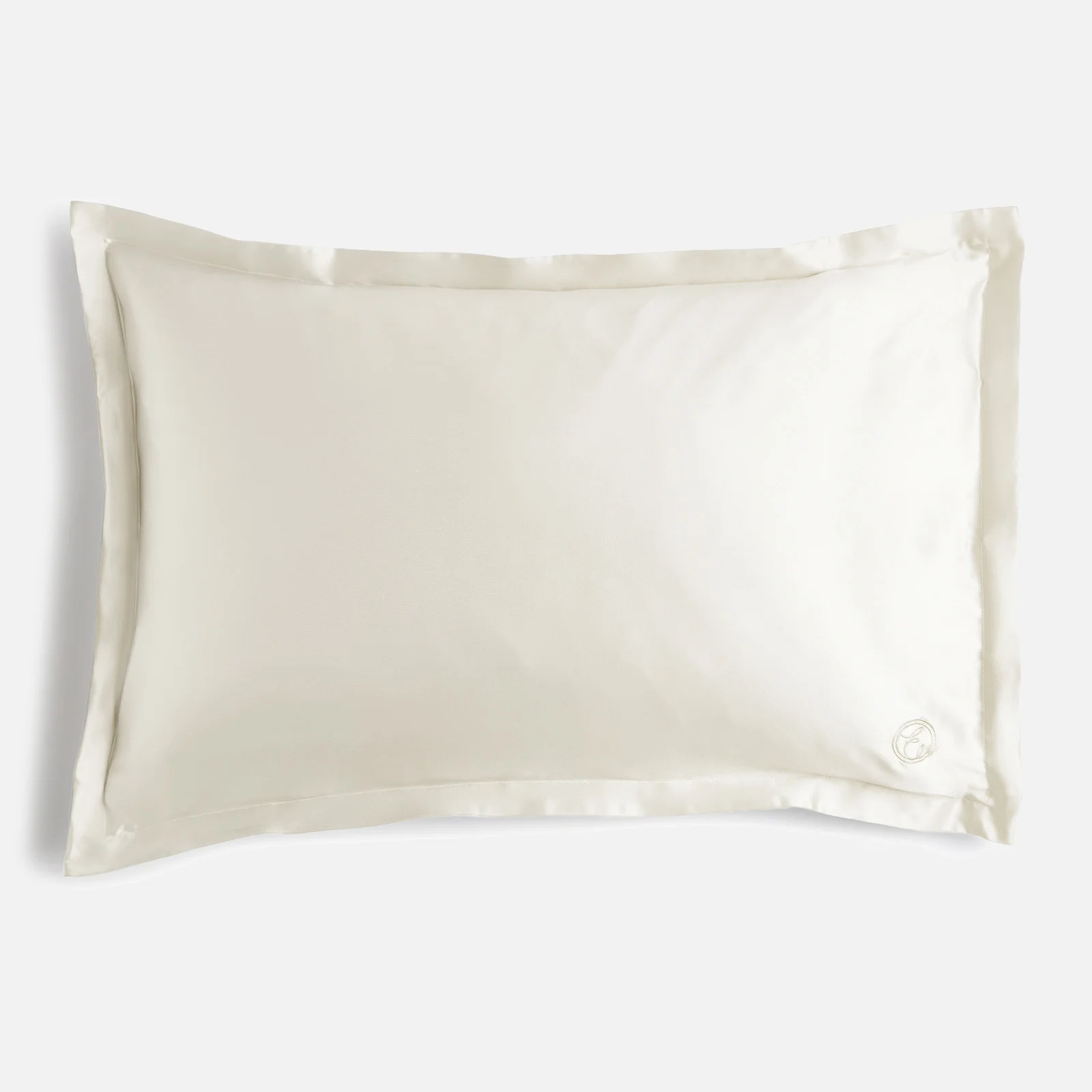 ESPA Home Oxford Edge Silk Pillowcase - Pearl White Image 1