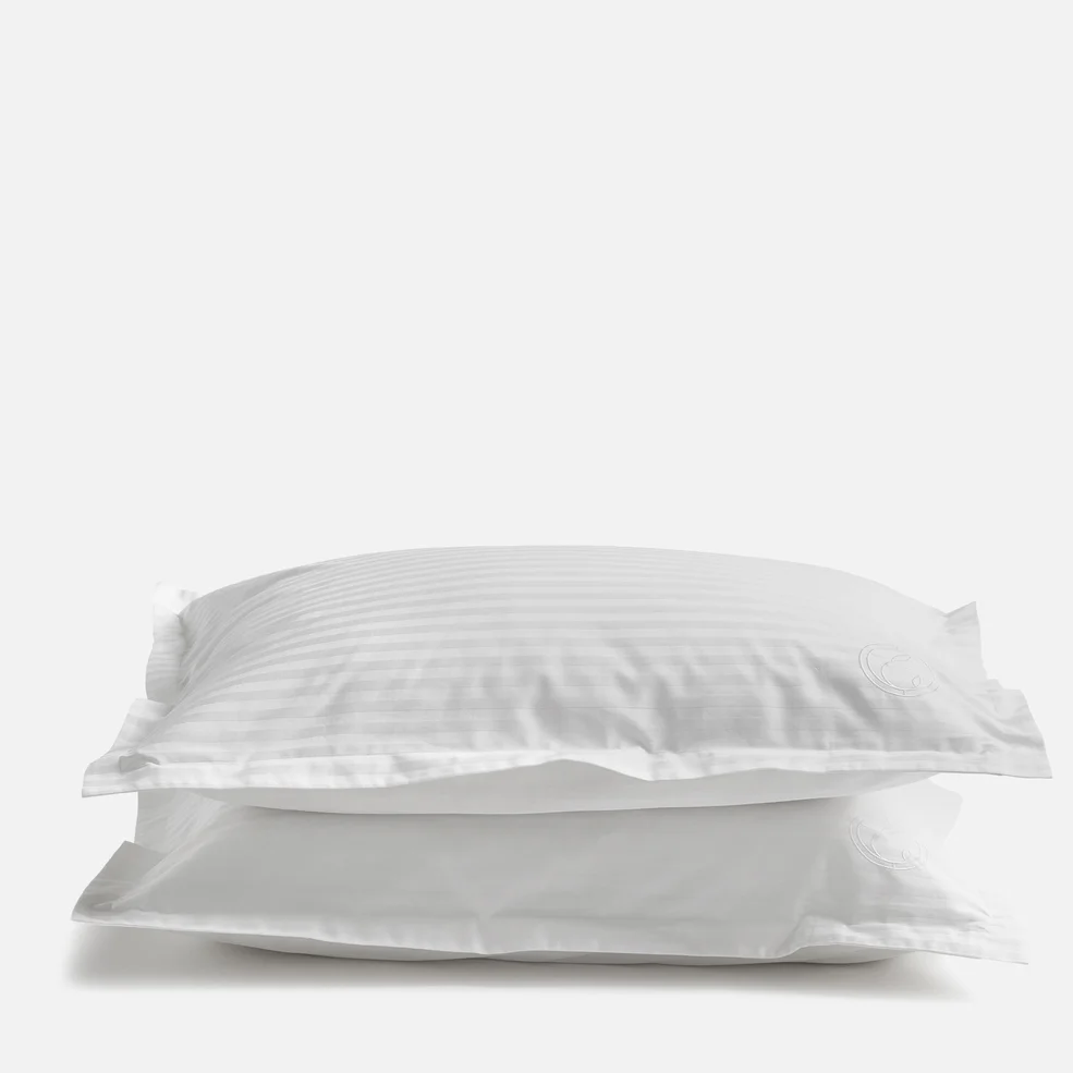 ESPA White 100% Cotton Sateen Stripe Pillowcase Pair Image 1
