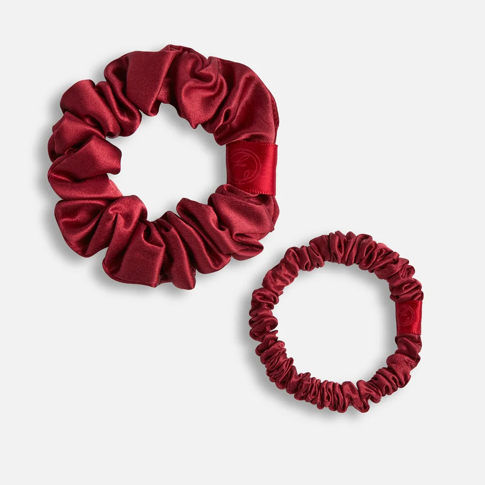ESPA Silk Scrunchie - Claret Rose - Small & Regular Image 1