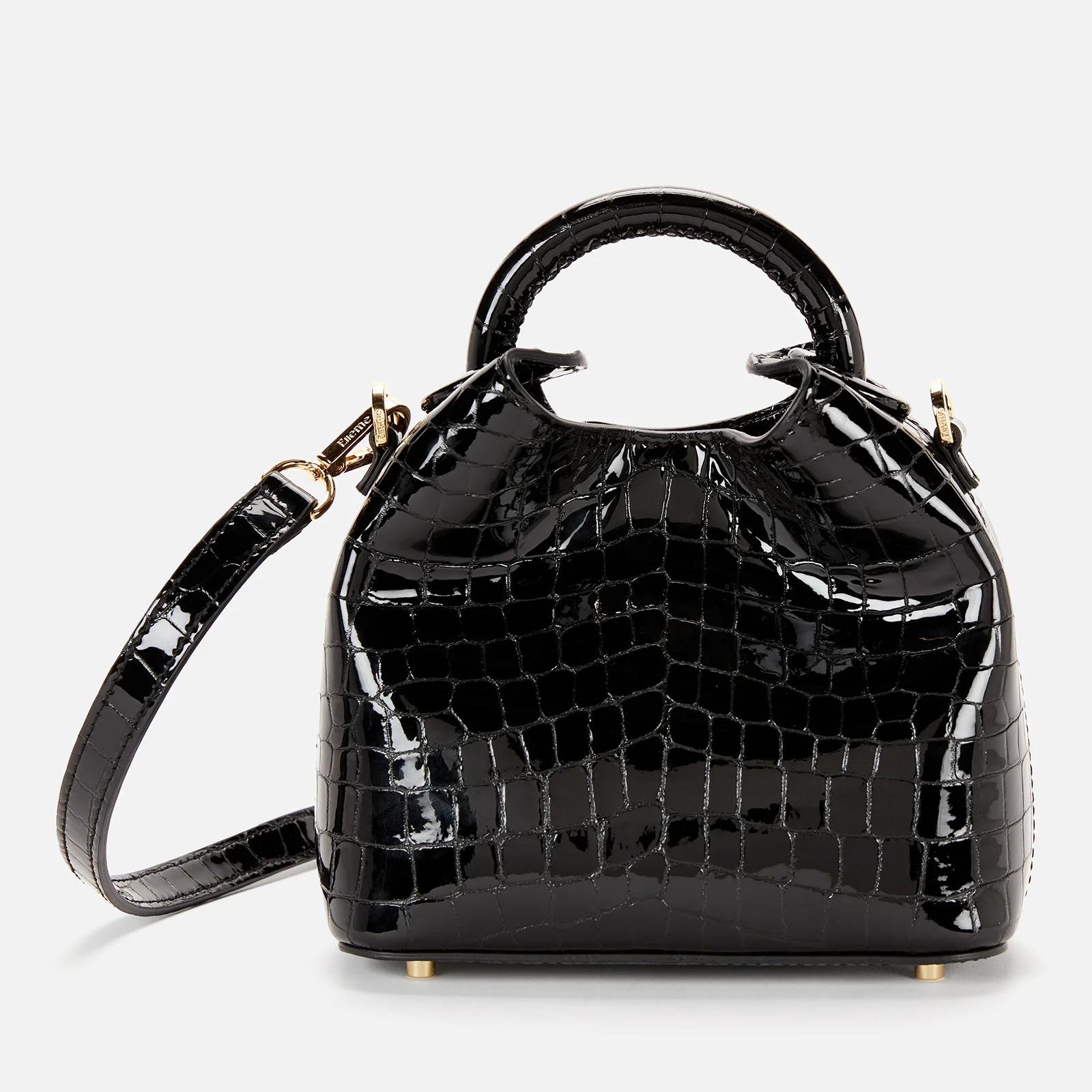 Elleme Women's Madeleine Croco Shoulder Bag - Black Image 1