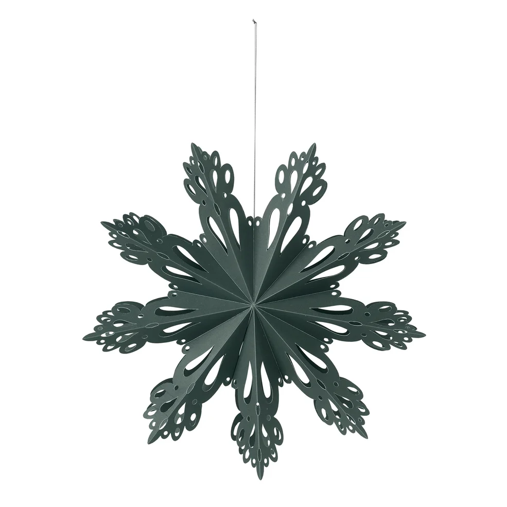 Broste Copenhagen Snowflake Decoration - Green - M Image 1