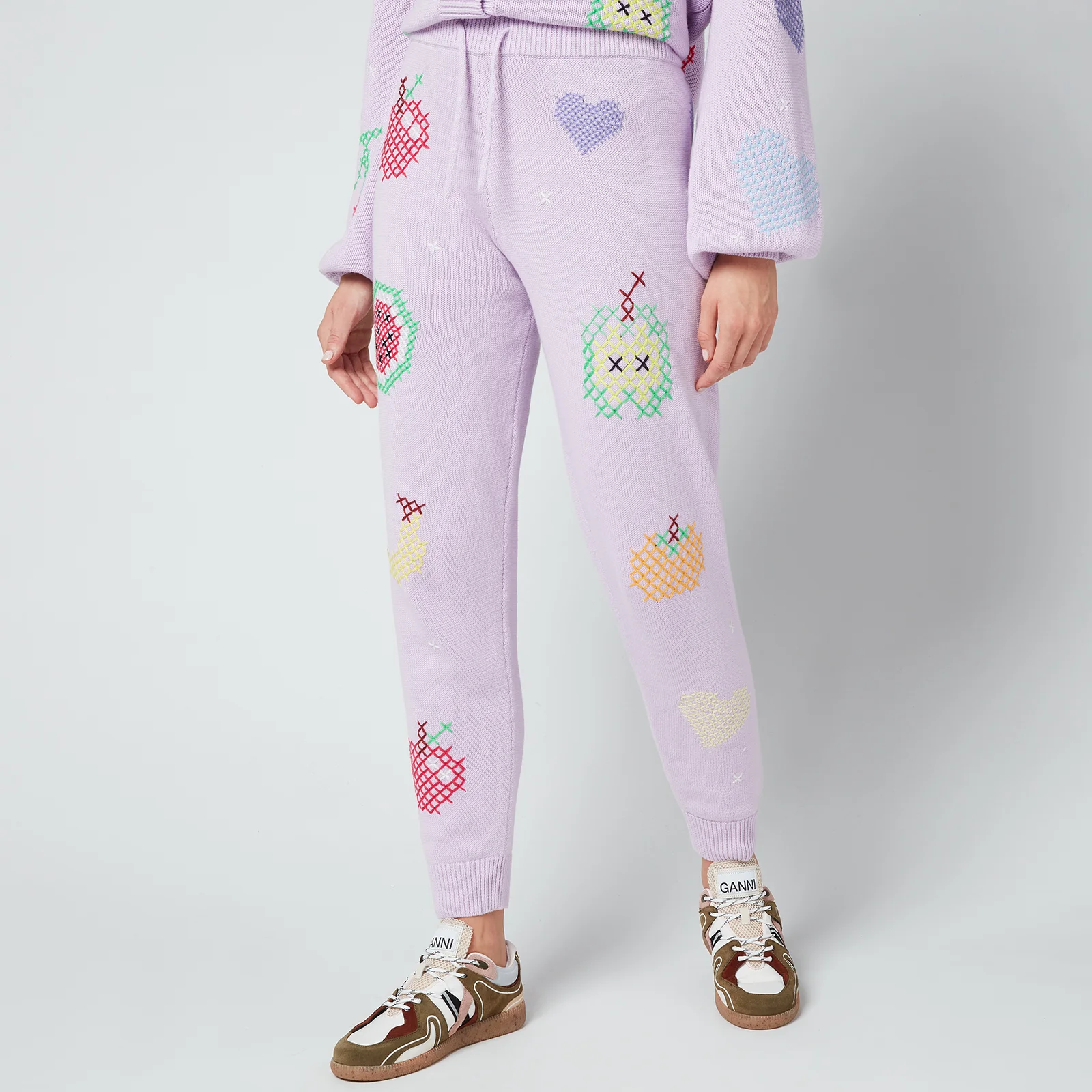 Olivia Rubin Women's Tilda Sweatpants - Lilac Cross stitch Image 1