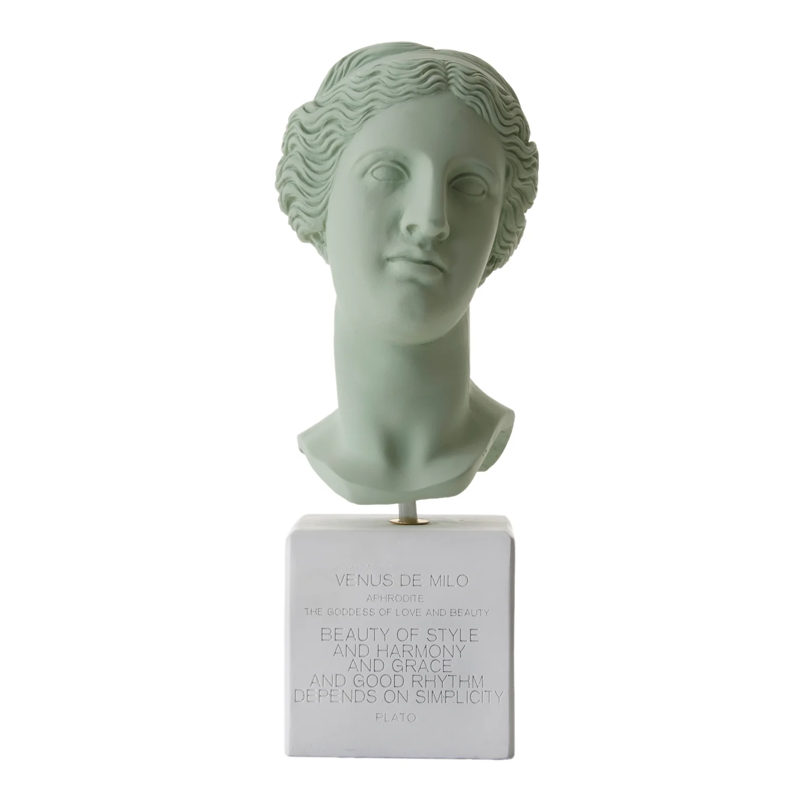 Sophia Enjoy Thinking Venus Head Statue - Vintage Green - Medium Image 1