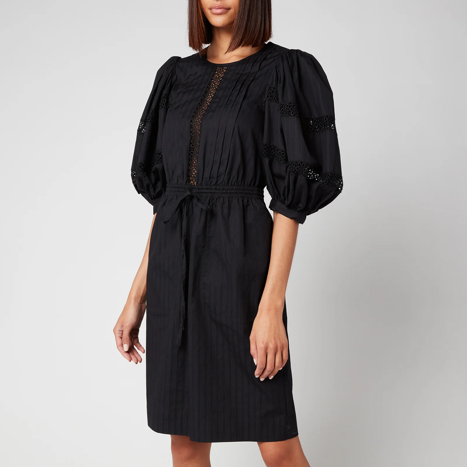 See By Chloé Women's Cotton Poplin Puff Sleeve Dress - Black Image 1
