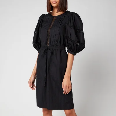 See By Chloé Women's Cotton Poplin Puff Sleeve Dress - Black