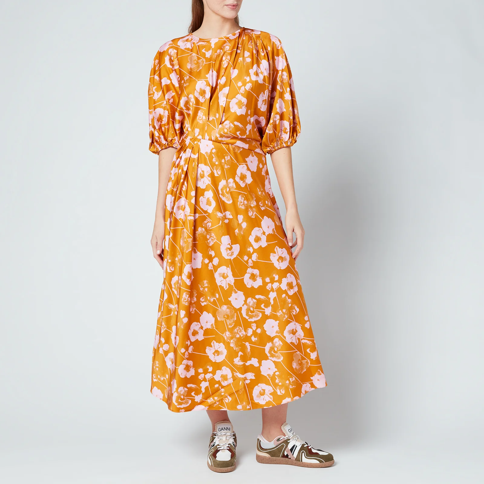 Stine Goya Women's Aubrie Midi Dress - Euphoria Orange Image 1