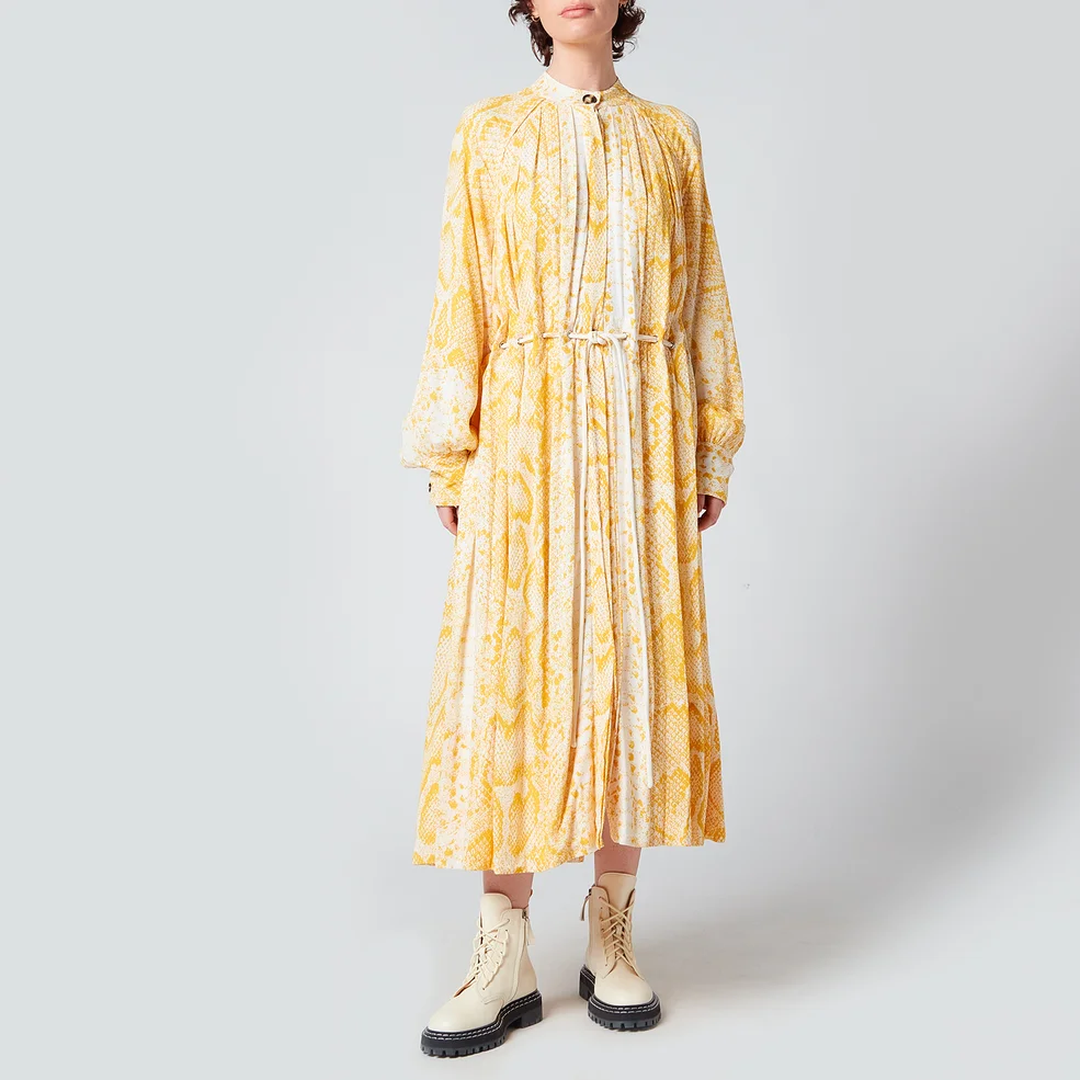 Proenza Schouler Women's Snakeprint Crepe Shirt Dress - Yellow Multi Image 1
