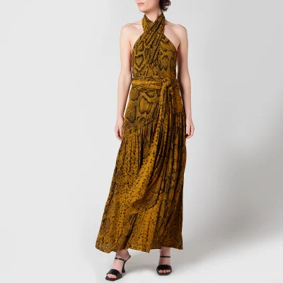 Proenza Schouler Women's Snakeprint Crepe Cross Front Dress - Brown Multi