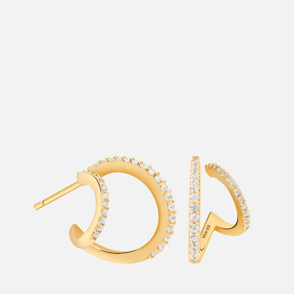 Astrid & Miyu Women's Illusion Crystal Hoops In Gold - Gold Image 1