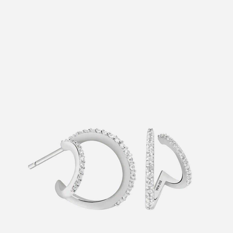Astrid & Miyu Women's Illusion Crystal Hoops In Silver - Silver Image 1