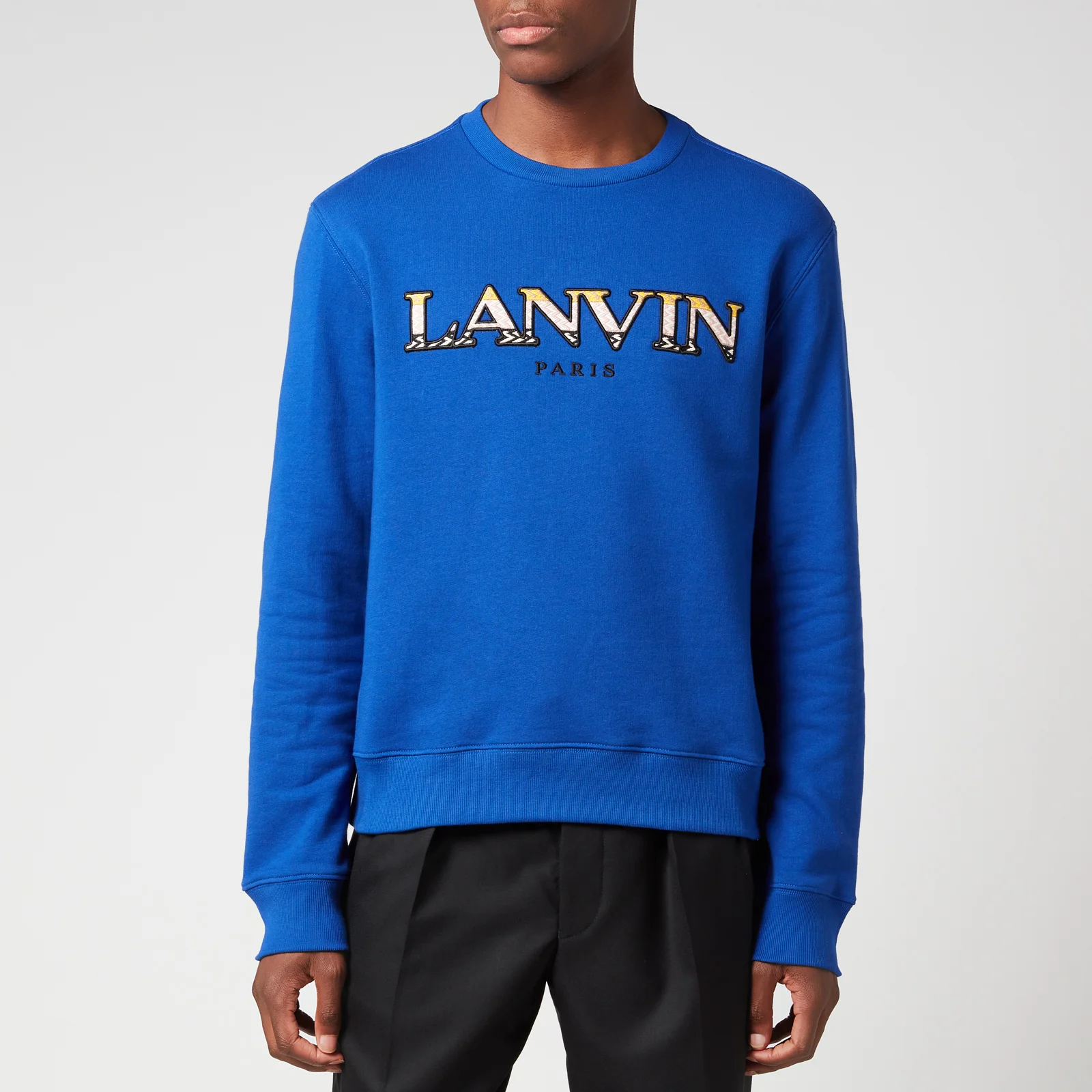 Lanvin Men's Curb Lace Embroidered Sweatshirt - Klein Blue Image 1