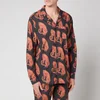 Desmond & Dempsey Men's Tiger Print Collared Shirt - Black/Orange - Image 1
