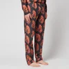 Desmond & Dempsey Men's Tiger Print Trousers - Black/Orange - Image 1