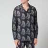 Desmond & Dempsey Men's Tiger Print Collared Shirt - Black/Cream - Image 1