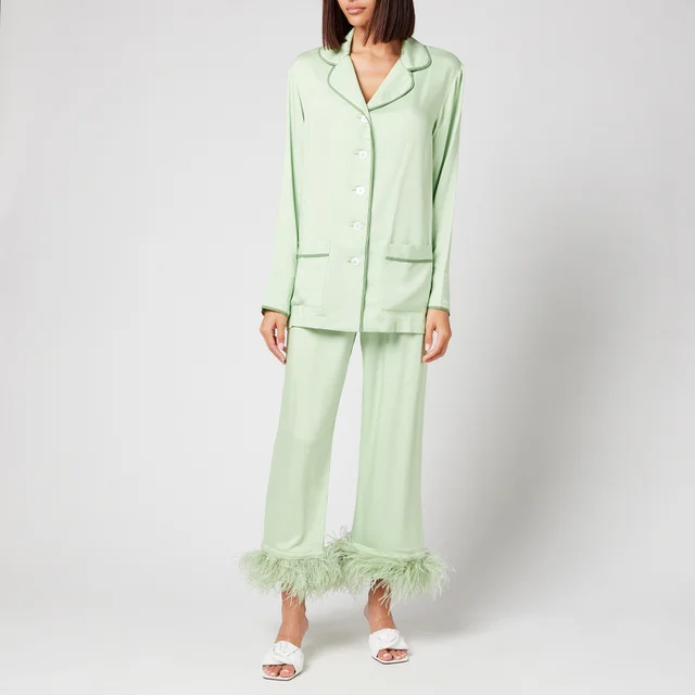 Sleeper Women's Party Pyjama Set With Feathers - Mint