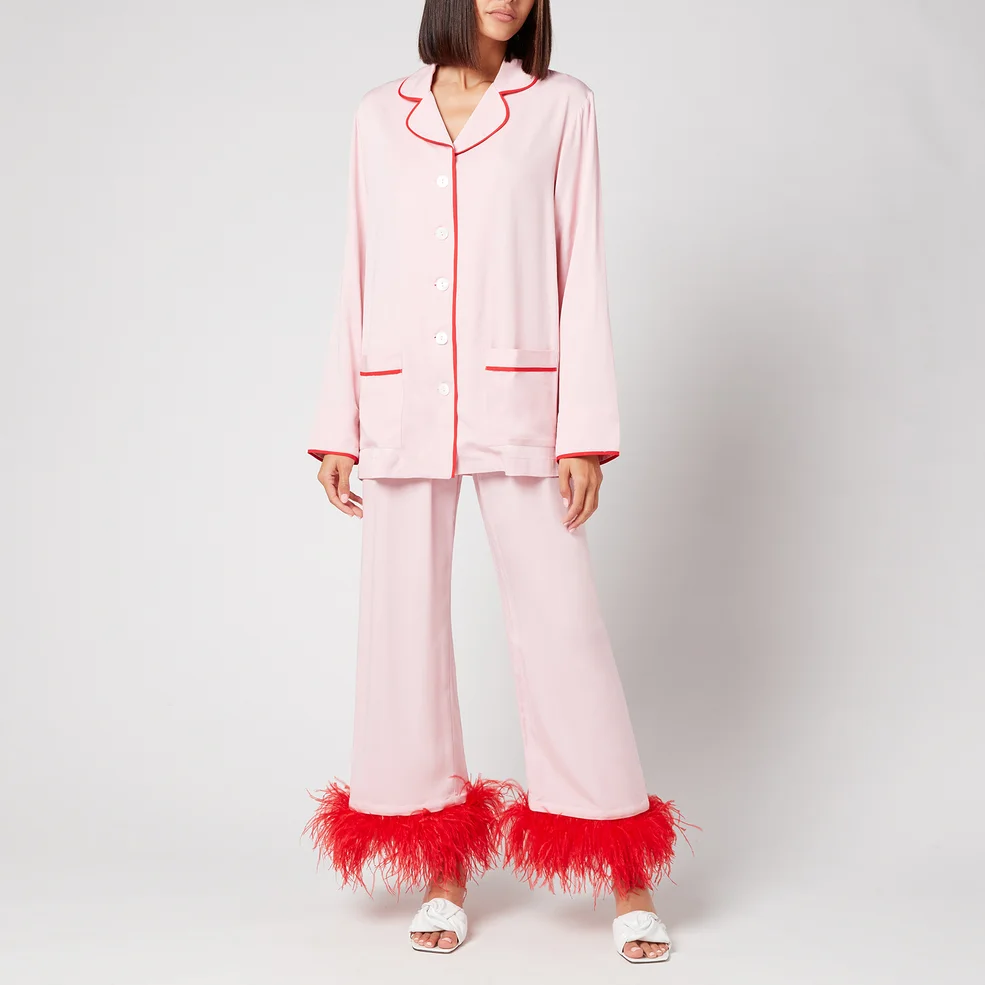 Sleeper Women's Party Pyjama Set With Feathers - Pink Image 1