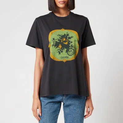 Ganni Women's Flower Print T-Shirt - Phantom