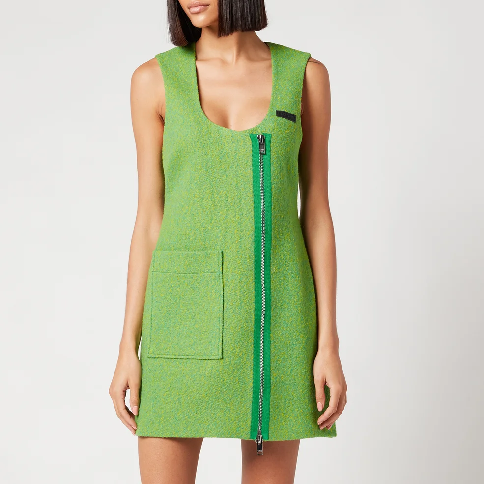 Ganni Women's Pure Wool Dress - Flash Green Image 1