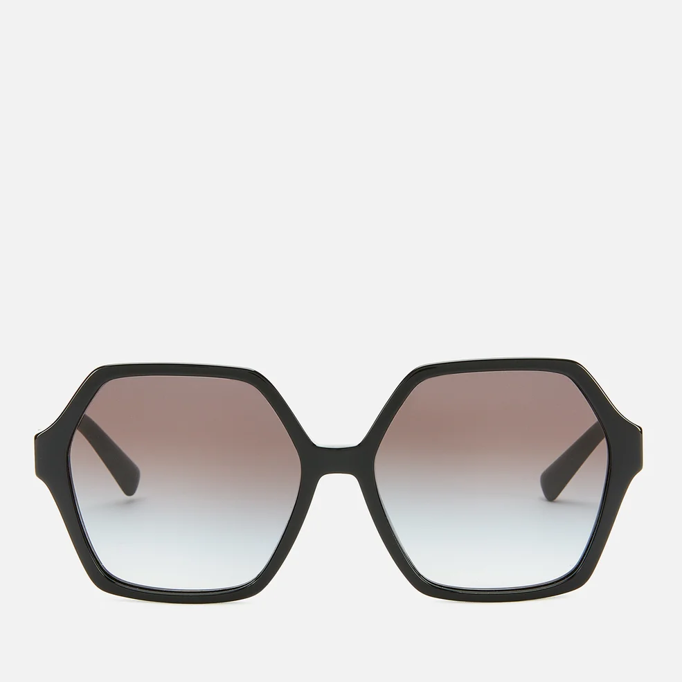 Valentino Women's Allure Acetate Hexagonal Sunglasses - Black Image 1