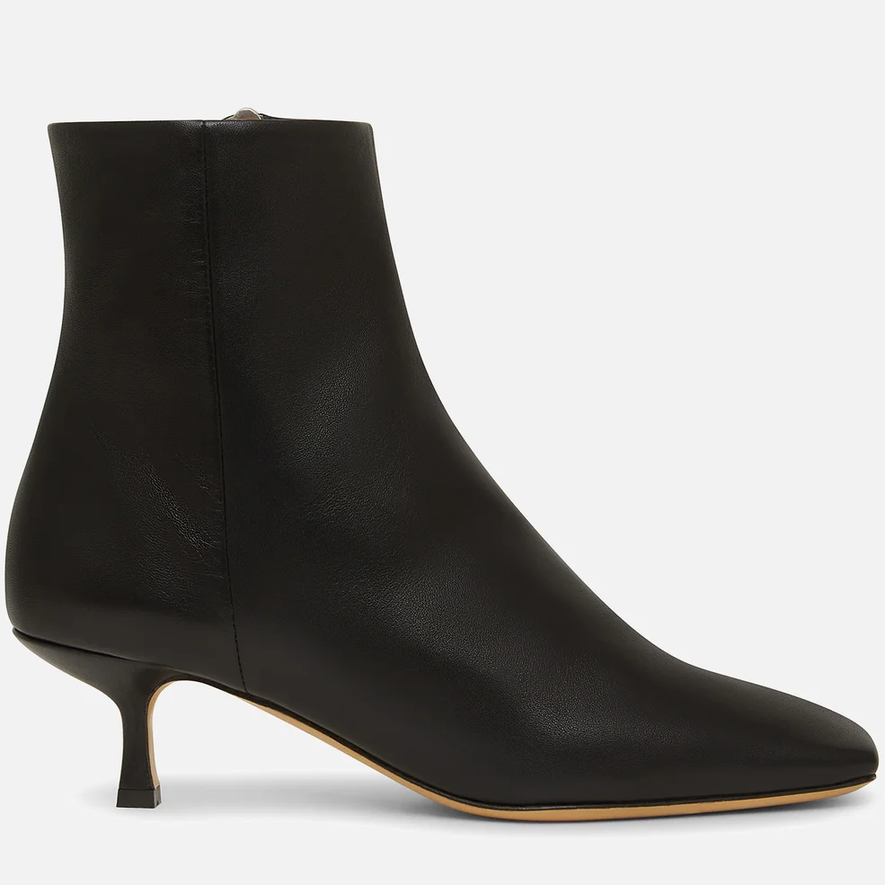 Mansur Gavriel Women's Square Toe Leather Heeled Ankle Boots - Black Image 1