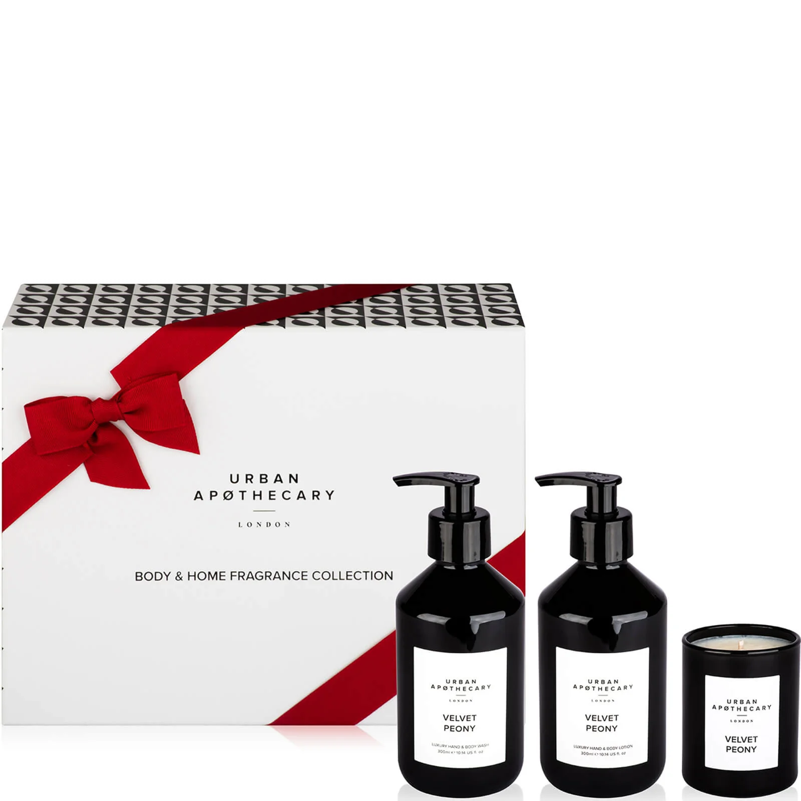 Urban Apothecary Velvet Peony Body + Home Collection - 300ml Wash, Lotion and 70g Candle Image 1
