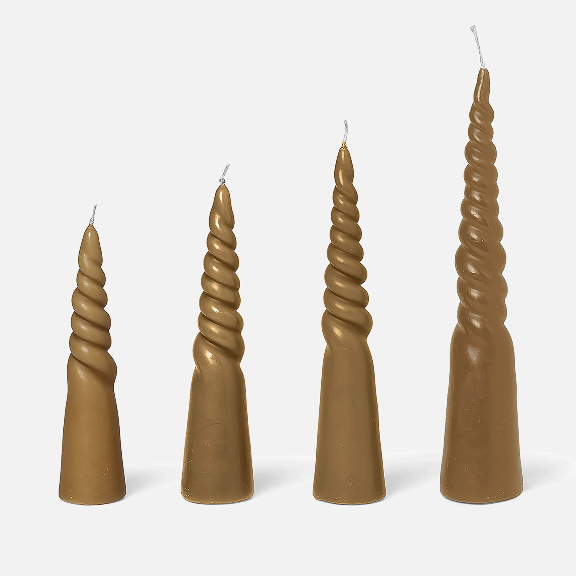 Ferm Living Twisted Candles - Set of 4 - Straw Image 1