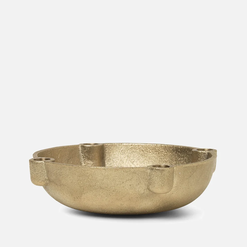 Ferm Living Bowl Candle Holder - Small - Brass Image 1