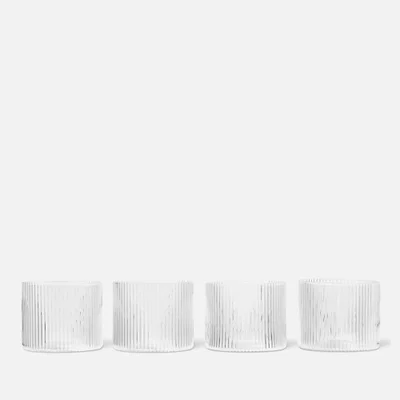 Ferm Living Ripple Low Glasses - Set of 4 - Clear