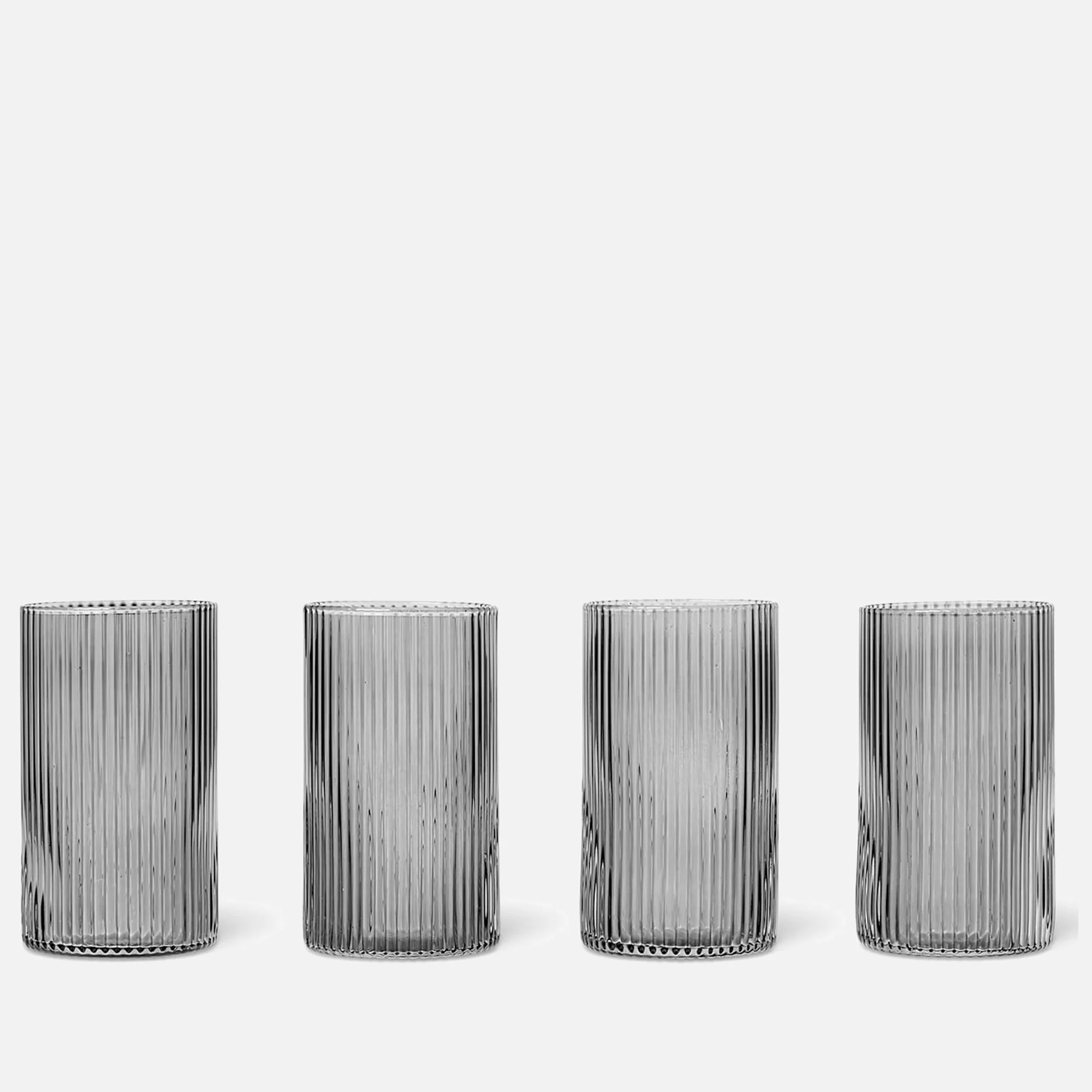 Ferm Living Ripple Verrines - Set of 4 - Smoked Grey Image 1
