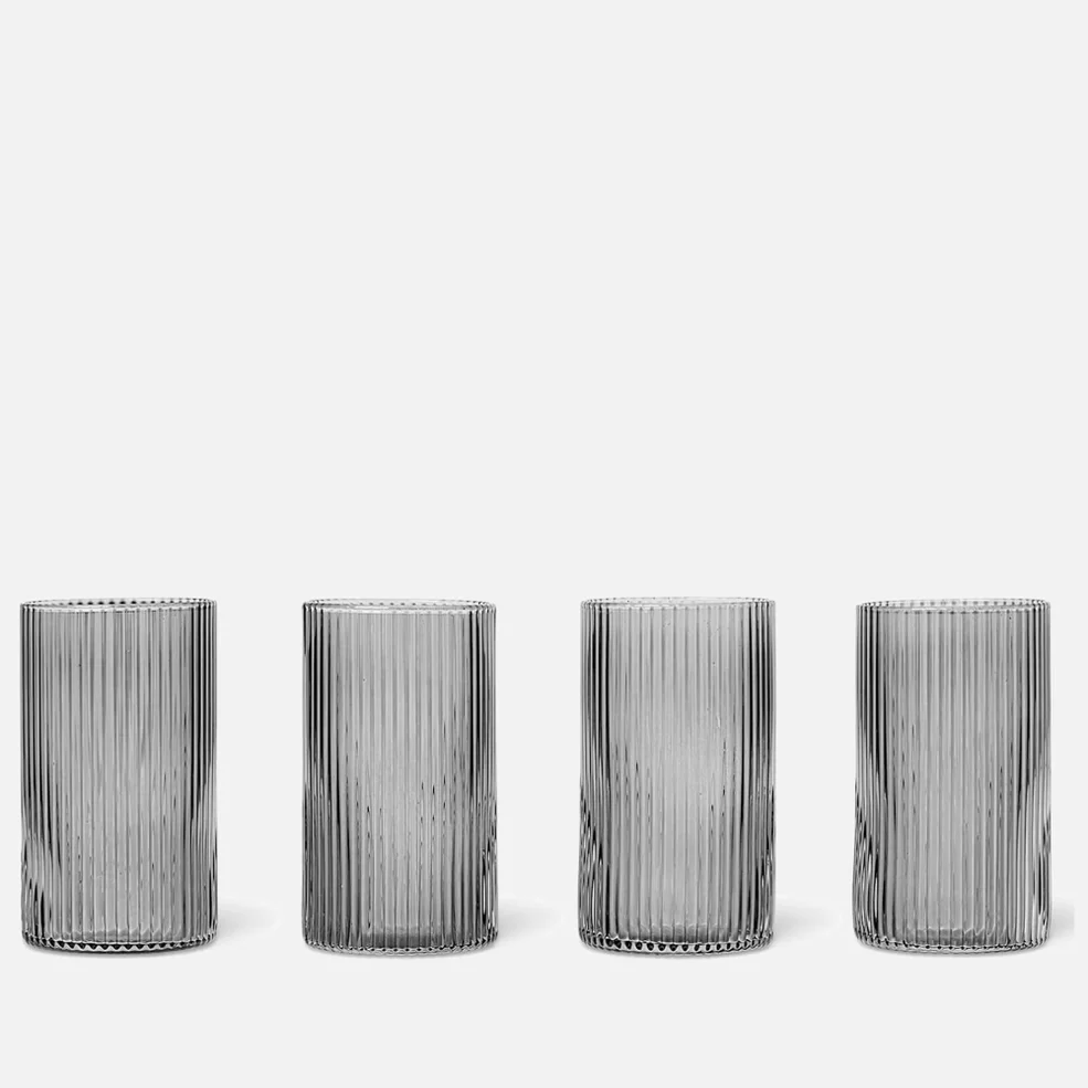 Ferm Living Ripple Verrines - Set of 4 - Smoked Grey Image 1