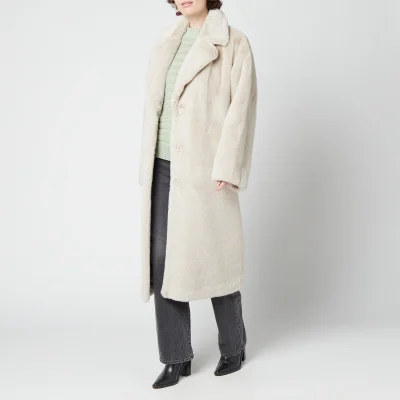 Stand Studio Women's Maria Faux Fur Soft Teddy Coat - Ecru