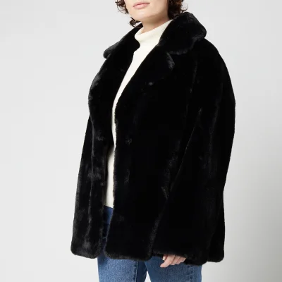 Stand Studio Women's Savannah Faux Fur Lush Teddy Jacket - Black