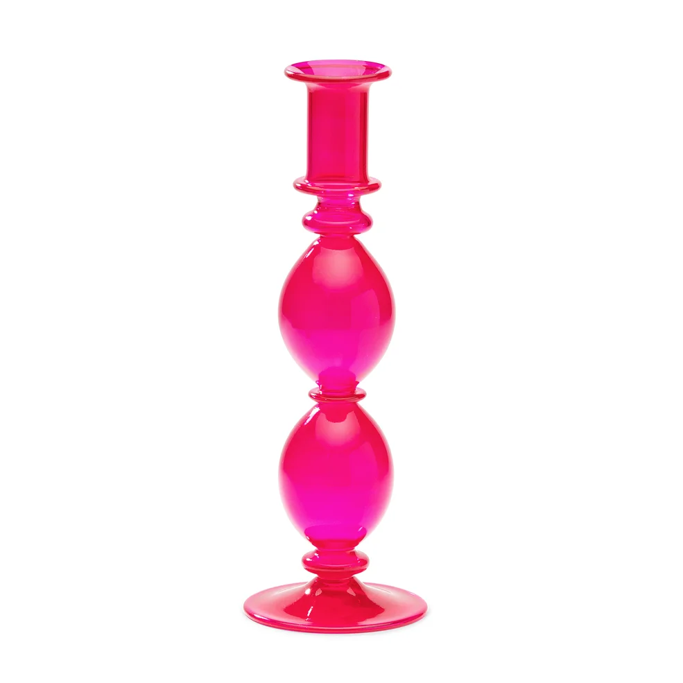 anna + nina Paradise Pink Glass Candle Holder Image 1